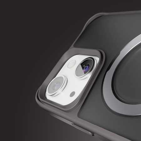 Nakładka Etteri Matt Mag Ring do iPhone 15 6,1" szara