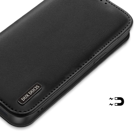 Etui Dux Ducis Hivo na iPhone 16e z klapką i ochroną RFID - czarne
