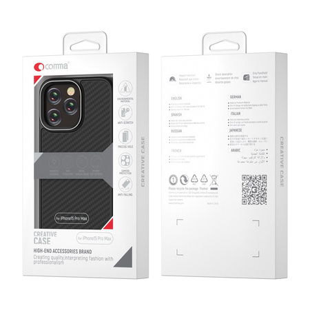 Comma nakładka Kevlar Mag do iPhone 15 Pro Max czarna