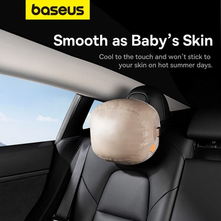Baseus ComfortRide Series Auto-Kopfstützenkissen mit 2 Materialien – Beige