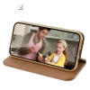 Dux Ducis Hivo echt Leder booktype case schutzhülle aufklappbare hülle für iPhone 14 Pro braun