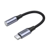 Ugreen AV161 Adapter für Kopfhörer Miniklinke 3,5 mm (weiblich) / USB-C (männlich) 10 cm – Grau