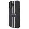 Original Handyhülle IPHONE 16 Guess Hardcase 4G Printed Stripes MagSafe (GUHMP16SP4RPSK) schwarz