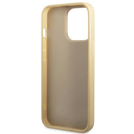 Guess Glitter Flakes Metal Logo Case – Etui iPhone 14 Pro (złoty)