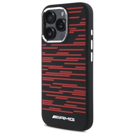 Original Handyhülle IPHONE 16 PRO AMG Hardcase Silicone Graphics MagSafe (AMHMP16L24SSRRK) schwarz