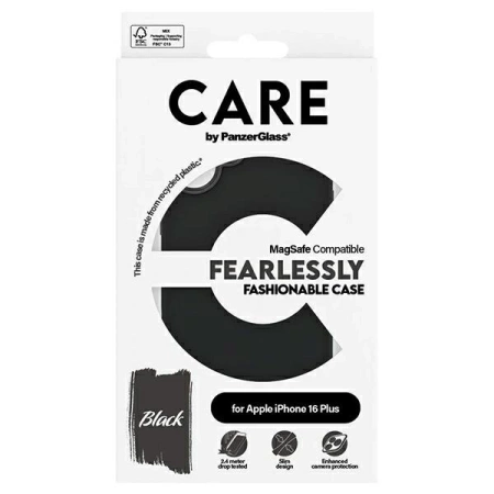 CARE by PanzerGlass Fashion Case iPhone 16 Plus 6.7" black/black MagSafe 1379