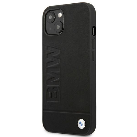 Oryginalne Etui IPHONE 14 PLUS BMW Leather Stamp (BMHCP14MSLLBK) czarne