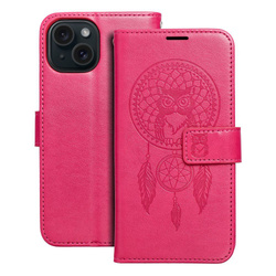 Kabura MEZZO Book do IPHONE 15 łapacz snów magenta