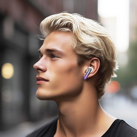 HOCO słuchawki bezprzewodowe bluetooth TWS ANC+ENC EQ16 fioletowe