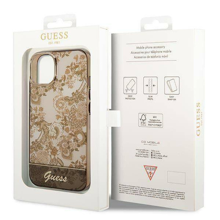Guess Porcelain Collection - Etui iPhone 14 Plus (ochre)