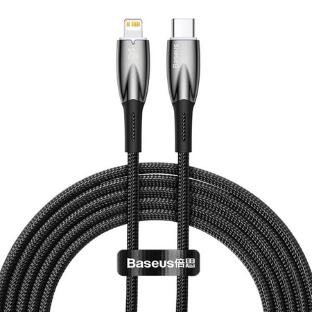BASEUS kabel Typ C do Apple Lightning 8-pin Power delivery 20W Glimmer Series CADH000101 2m czarny