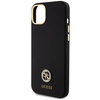 Original Handyhülle APPLE IPHONE 15 PLUS Guess Hardcase Silicone Logo Strass 4G (GUHCP15M4DGPK) schwarz