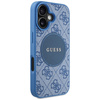 Oryginalne Etui IPHONE 16 Guess 4G Circle Classic Logo MagSafe niebieskie