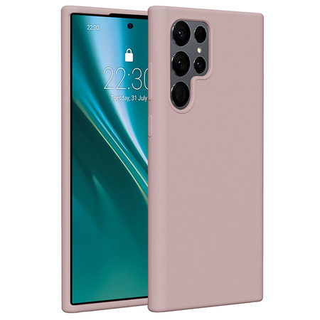 Nakładka Etteri Silicone Case do Samsung Galaxy S22 Ultra jasnoróżowa