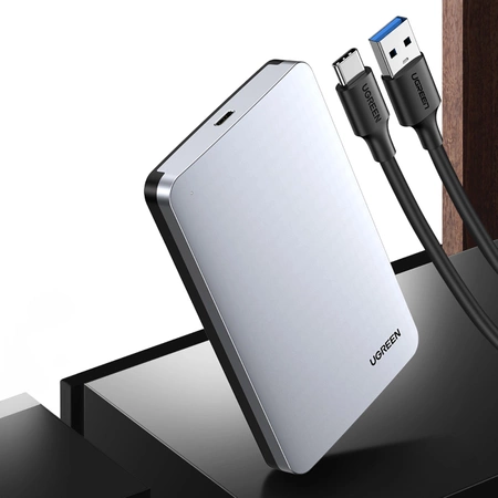 Ugreen CM300 70499 bay for 2.5&#39;&#39; SATA 3.0 6Gbps hard drive - gray + USB-C - USB-C cable 0.5m