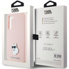 Oryginalne Etui KARL LAGERFELD hardcase Silicone Choupette Metal Pin KLHCS24MSMHCNPP do Samsung Galaxy S24 Plus różowy