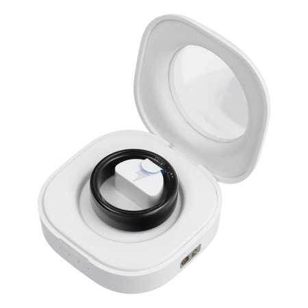 Smart Ring R11M- inteligentny pierścień ze stali ze stacją ładującą rozmiar 12 (21,4mm) czarny