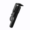 Selfie-Stick WH1YXS Teleskopstativ 1 m mit runder Lampe und Telefonhalter – Schwarz