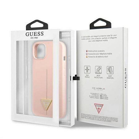 Guess GUHCP13MSLTGP iPhone 13 6.1 "rosa / rosa Hardcase Silikondreieck