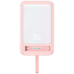 Powerbank USAMS XM Series CD219 10000mAh Magnetic Wireless różowy
