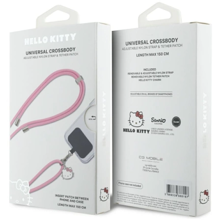Hello Kitty Patch &amp; Kitty Kopf Charm Universal Handy-Umhängeband - Rosa