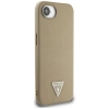 Guess Grained Triangle MagSafe case for iPhone 16e - brown