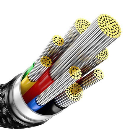 Kabel USB C - USB C 480Mb/s 240W 3m Baseus Tungsten Gold CAWJ040101 - czarny