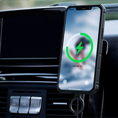 Nillkin CamShield Armor Pro Magnetische Hülle iPhone 14 Plus MagSafe gepanzerte Hülle mit Standring schwarz