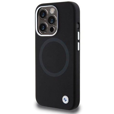 BMW Signature Liquid Silicone MagSafe Hülle für iPhone 15 Pro – Schwarz