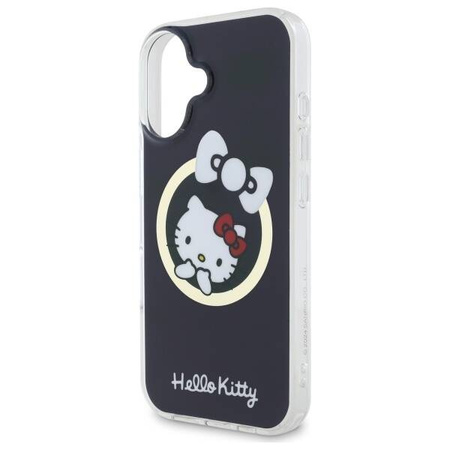 Original Case IPHONE 16 Hello Kitty Hardcase IML Fun Bow MagSafe (HKHMP16SHFLBK) black
