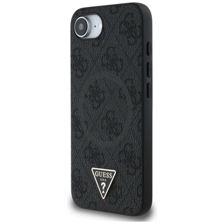 Guess 4G Ring Triangle Logo MagSafe Case für iPhone 16e - Schwarz