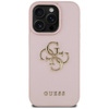 Case IPHONE 16 PRO MAX Guess Grained Big 4G Logo Small Classic Logo pink