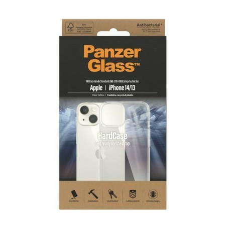 Etui IPHONE 13 / 14 PanzerGlass HardCase Antibacterial Military (0401) Grade Clear transparentne