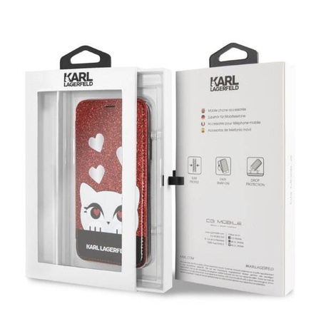 Original Case IPHONE X / XS Karl Lagerfeld Book Valentine red