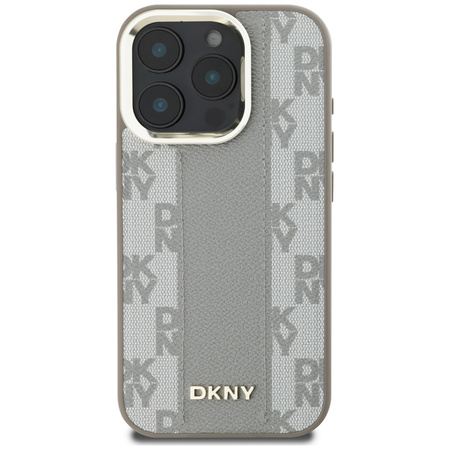 Original Case IPHONE 16 PRO MAX DKNY Hardcase Checkered Pattern MagSafe beige