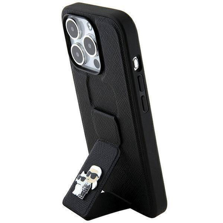 Karl Lagerfeld nakładka do iPhone 13 Pro 6,1&quot; KLHCP13LGSAKCPK HC GRIPSTAND SAFFIANO KC PINS czarna