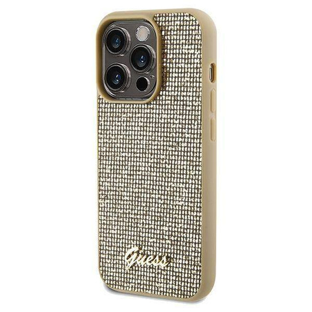Oryginalne Etui GUESS Hardcase GUHCP14LPMSDGSD do iPhone 14 Pro (Disco Script Metal / złoty)