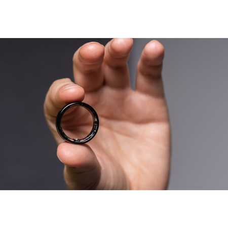 Smart Ring R11M- inteligentny pierścień ze stali ze stacją ładującą rozmiar 12 (21,4mm) czarny