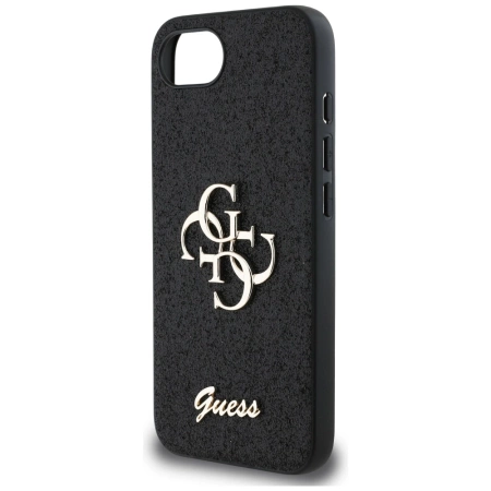 Guess Fixed Glitter Big 4G case for iPhone 16e - black