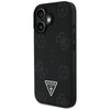 Guess Grained Hot Stamp Peony Triangle Logo MagSafe - Etui do iPhone 16 (czarny)