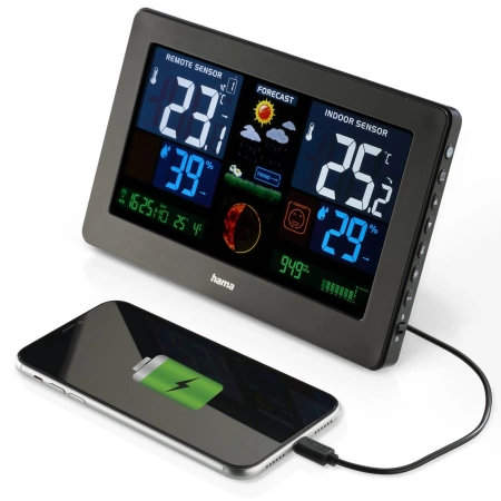 Hama Premium Wetterstation mit USB - Schwarz