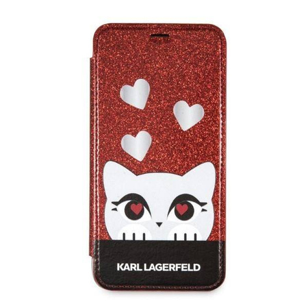 Original Case IPHONE X / XS Karl Lagerfeld Book Valentine red