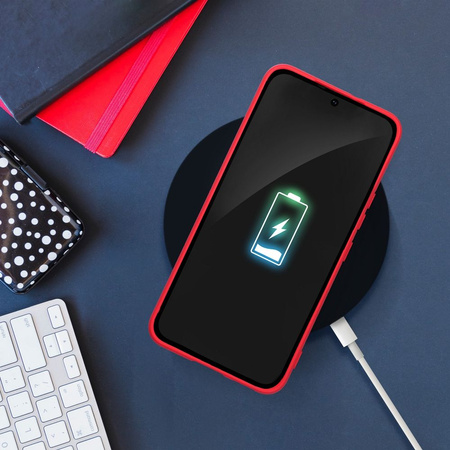 Futerał SILICONE do SAMSUNG S24 FE brzoskwiniowy