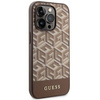 Guess GUHMP14LHGCFSEW iPhone 14 Pro 6.1" brązowy/brown hard case GCube Stripes MagSafe