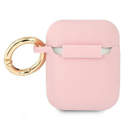 Guess GUA2SSSI AirPods cover różowy/pink Silicone Vintage Script