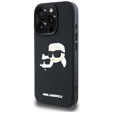 Etui IPHONE 16 PRO MAX Karl Lagerfeld HC 3D Rubber Double Heads czarne