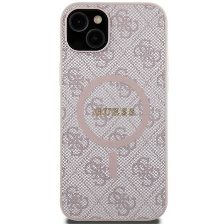 Oryginalne Etui GUESS Hardcase GUHMP15SG4GFRP do iPhone 15 (Kompatybilny z Magsafe / 4G Ring classic logo / różowy)