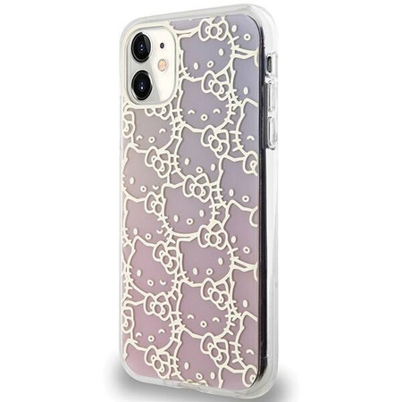 Etui Hello Kitty IML Gradient Electrop Crowded Kitty Head na iPhone 11 / Xr - różowe