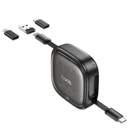 HOCO kabel All-in-one zwijany w zestawie z wymiennymi końcówkami PD 3A 60W U140 0,95 m czarny