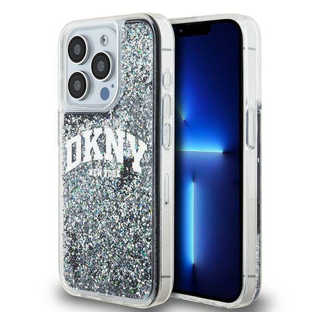 DKNY DKHCP13LLBNAEK iPhone 13 Pro / 13 6.1" czarny/black hardcase Liquid Glitter Big Logo